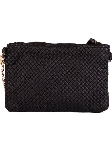 Anna Morellini Leder-Umhängetasche in Schwarz - (B)23 x (H)17 x (T)1 cm