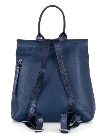 Anna Morellini Leren rugzak "Azalea" donkerblauw - (B)30 x (H)31 x (D)11 cm