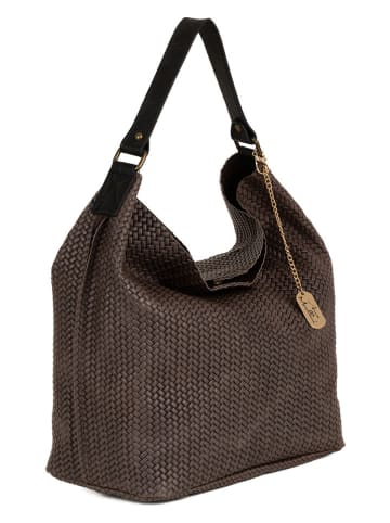 Anna Morellini Leren schoudertas "Sebastiana" bruin - (B)38 x (H)36 x (D)14 cm