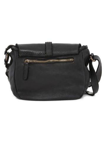 Anna Morellini Leder-Umhängetasche "Luigia" in Schwarz - (B)23 x (H)19 x (T)9 cm