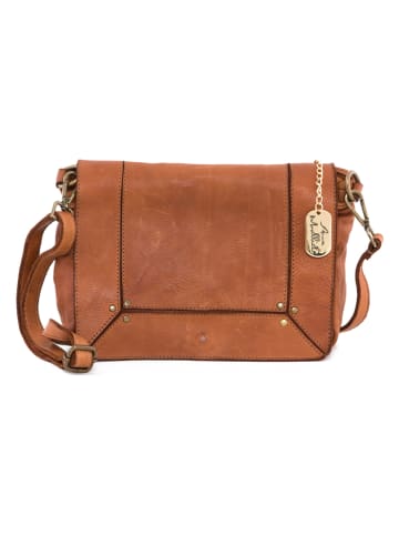 Anna Morellini Leren schoudertas "Leandra" lichtbruin - (B)25 x (H)17 x (D)8 cm