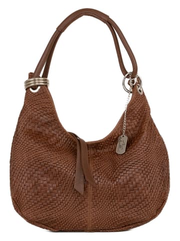 Anna Morellini Leren schoudertas "Concetta" bruin - (B)38 x (H)34 x (D)10 cm