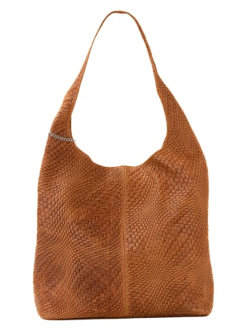 Anna Morellini Leren schoudertas "Palladia" lichtbruin - (B)38 x (H)30 x (D)2 cm