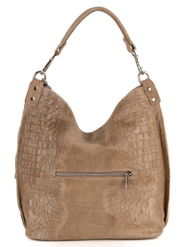 Anna Morellini Leren schoudertas "Denise" beige - (B)29 x (H)31 x (D)14 cm