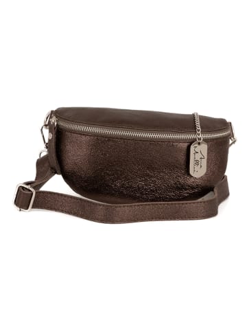 Anna Morellini Leren heuptas "Azzurra" bruin - (B)21 x (H)13 x (D)6cm