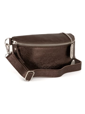 Anna Morellini Leren heuptas "Azzurra" bruin - (B)21 x (H)13 x (D)6cm