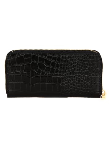 Anna Morellini Leder-Geldbörse "Sigismonda" in Schwarz - (B)20 x (H)10 x (T)3 cm