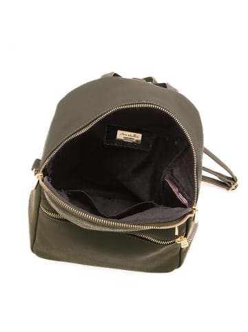 Anna Morellini Leren rugzak "Zeolla" in Olive - (B)22 x (H)29 x (D)11 cm