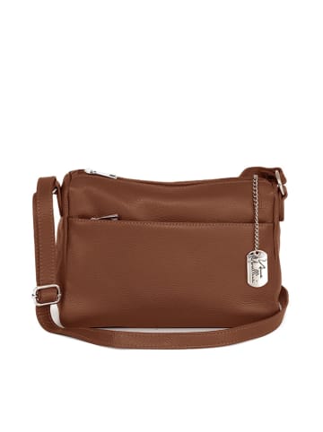 Anna Morellini Leren schoudertas "Orlanda" bruin - (B)29 x (H)23 x (D)12 cm