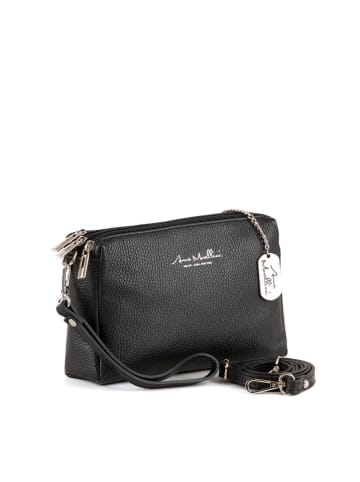 Anna Morellini Leren schoudertas "Idalia" zwart - (B)24 x (H)16 x (D)9 cm