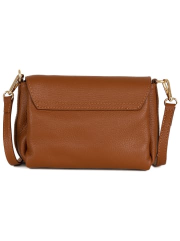 Anna Morellini Leder-Umhängetasche "Matalia" in Hellbraun - (B)22 x (H)17 x (T)9 cm