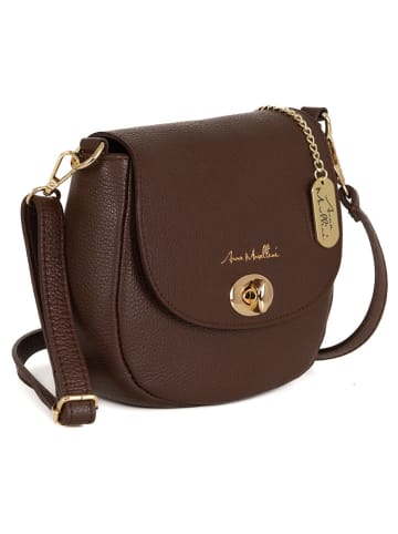 Anna Morellini Skórzana torebka "Iseppa" w kolorze ciemnobrązowym - 24 x 21 x 9 cm