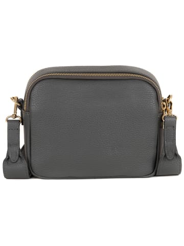 Anna Morellini Leder-Umhängetasche "Aldina" in Anthrazit - (B)22 x (H)18 x (T)11 cm