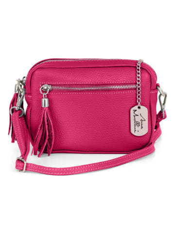 Anna Morellini Leder-Umhängetasche "Micola" in Pink - (B)20 x (H)16 x (T)8 cm