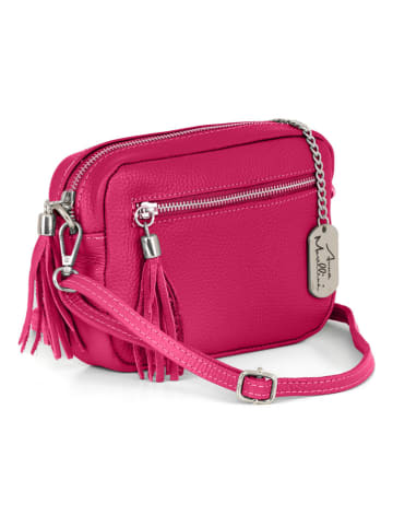 Anna Morellini Leren schoudertas "Micola" roze - (B)20 x (H)16 x (D)8 cm