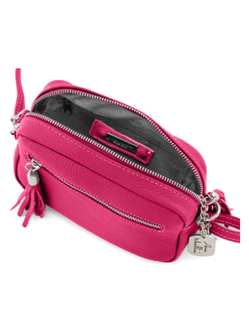 Anna Morellini Leren schoudertas "Micola" roze - (B)20 x (H)16 x (D)8 cm