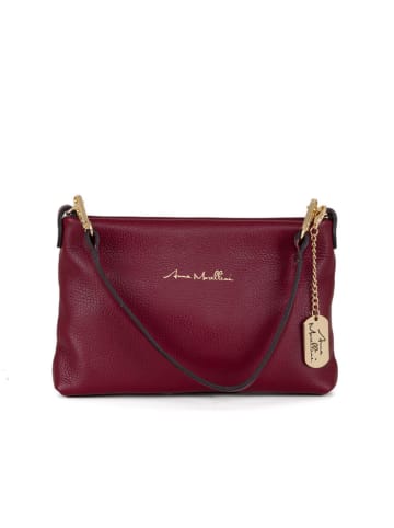 Anna Morellini Leder-Henkeltasche "Sancia" in Bordeaux - (B)25 x (H)16 x (T)4 cm