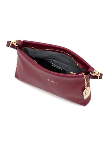 Anna Morellini Leder-Henkeltasche "Sancia" in Bordeaux - (B)25 x (H)16 x (T)4 cm