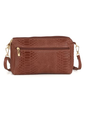 Anna Morellini Leder-Umhängetasche "Luigina" in Hellbraun - (B)25 x (H)16 x (T)7 cm