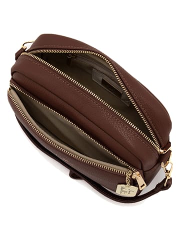 Anna Morellini Leren schoudertas "Tabita" bruin - (B)22 x (H)15 x (D)10 cm