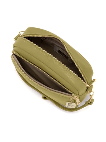 Anna Morellini Leren schoudertas "Tabita" groen - (B)22 x (H)15 x (D)10 cm