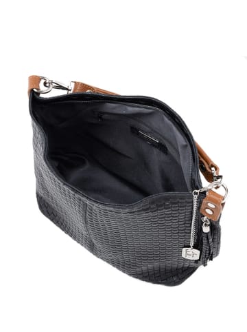 Anna Morellini Leren schoudertas "Adelfina" zwart - (B)33 x (H)31 x (D)16 cm