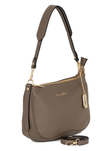Anna Morellini Leren schoudertas "Pupetta" taupe - (B)30 x (H)20 x (D)12 cm