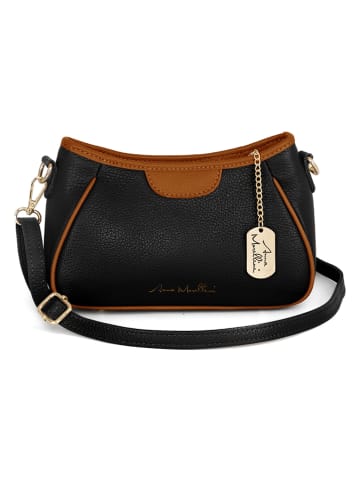 Anna Morellini Leren schoudertas "Manfrina" zwart - (B)15 x (H)14 x (D)9 cm