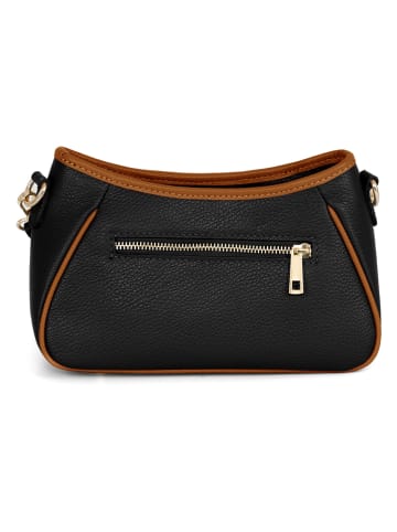 Anna Morellini Leder-Umhängetasche "Manfrina" in Schwarz - (B)15 x (H)14 x (T)9 cm