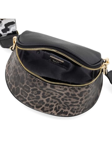 Anna Morellini Leder-Umhängetasche "Gabriella" in Schwarz - (B)20 x (H)15 x (T)10 cm