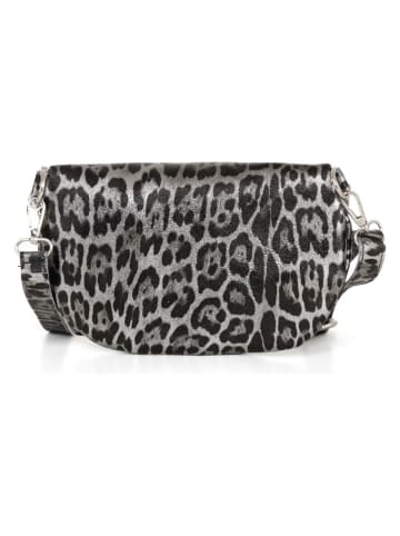 Anna Morellini Skórzana saszetka "Nunziatina" w kolorze szaro-czarnym - 25 x 14 x 1 cm