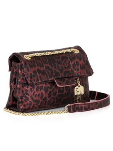 Anna Morellini Leder-Umhängetasche "Ondina" in Bordeaux - (B)22 x (H)19 x (T)8 cm