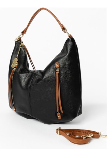 Anna Morellini Leren shopper zwart - (B)43 x (H)39 x (D)10 cm