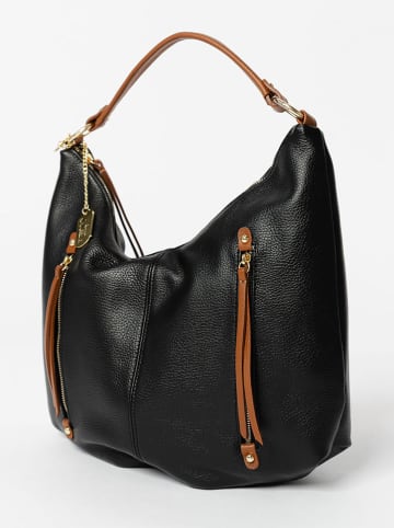 Anna Morellini Leder-Shopper in Schwarz - (B)43 x (H)39 x (T)10 cm