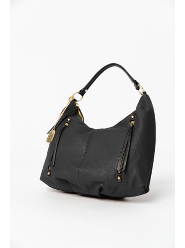 Anna Morellini Leren schoudertas zwart - (B)43 x (H)39 x (D)10 cm