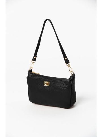 Anna Morellini Leder-Umhängetasche "Taidea" in Schwarz - (B)23 x (H)15 x (T)7 cm
