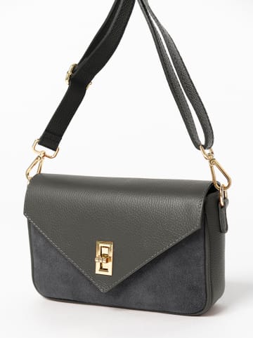 Anna Morellini Skórzana torebka "Stefanetta" w kolorze szarym - 24 x 16 x 6,5 cm