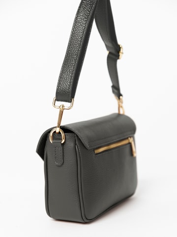 Anna Morellini Leren schoudertas "Stefanetta" grijs - (B)24 x (H)16 x (D)6,5 cm