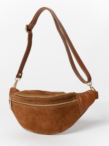 Anna Morellini Leren borstbuidel "Carola" camel - (B)32 x (H)16 x (D)9,5 cm