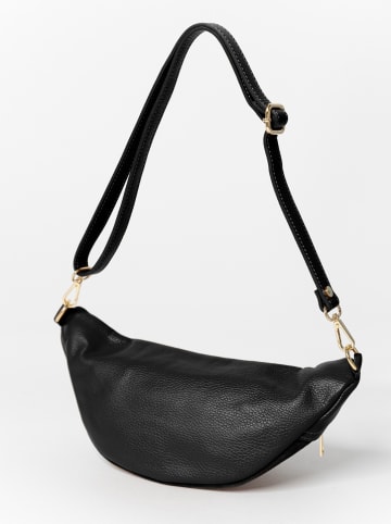 Anna Morellini Leren borstbuidel "Carola" zwart - (B)32 x (H)16 x (D)9 cm