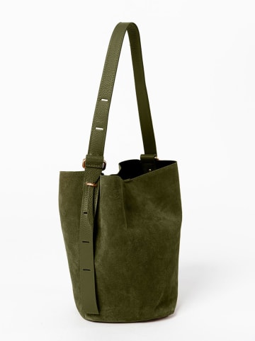 Anna Morellini Leren schoudertas "Pierina" groen - (B)18 x (H)28 x (D)21 cm