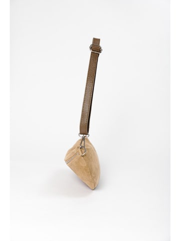 Anna Morellini Leder-Umhängetasche "Filellia" in Beige - (B)25 x (H)14 x (T)1 cm