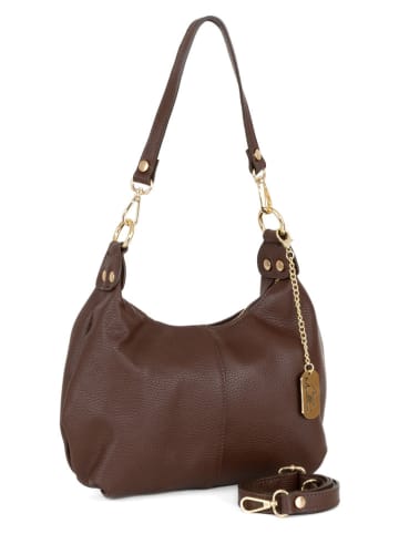 Anna Morellini Leren schoudertas "Savina" bruin - (L)24 x (B)17 x (H)10 cm