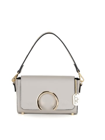 Anna Morellini Leder-Henkeltasche "Giada" in Grau - (B)24 x (H)16 x (T)8 cm