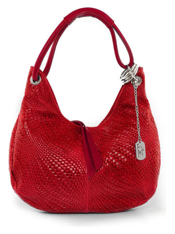 Anna Morellini Leren schoudertas "Concetta" rood - (B)38 x (H)10 x (D)34 cm