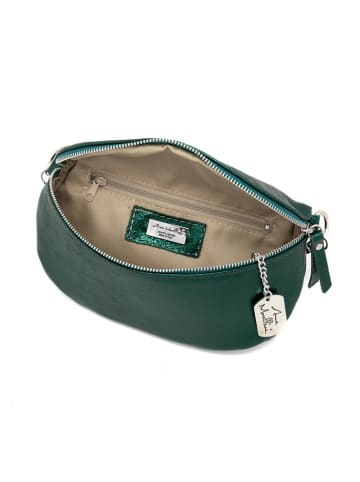 Anna Morellini Leren heuptas "Berenice" groen - (B)25 x (H)14 x (D)1 cm