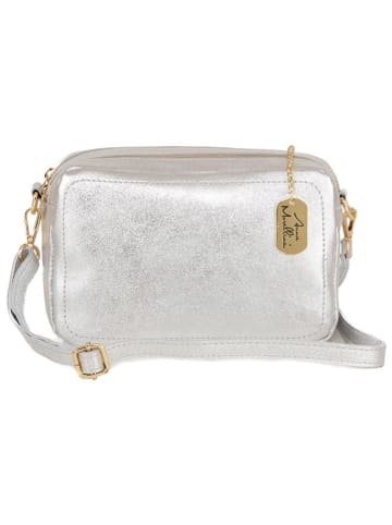 Anna Morellini Skórzana torebka "Pippa" w kolorze srebrnym - 25 x 16 x 6 cm