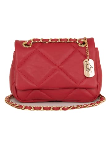 Anna Morellini Leren schoudertas "Allegra" rood - (B)23 x (H)17 x (D)9 cm