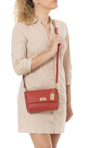 Anna Morellini Leren schoudertas "Matalia" rood - (B)22 x (H)17 x (D)9 cm