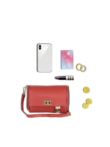 Anna Morellini Skórzana torebka "Matalia" w kolorze czerwonym - 22 x 17 x 9 cm